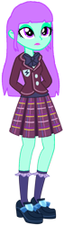 Size: 351x1237 | Tagged: safe, artist:rainbowstarcolour262, oc, oc only, oc:minty blossom, human, equestria girls, g4, bowtie, clothes, crystal prep academy, crystal prep academy uniform, crystal prep shadowbolts, female, hand behind back, lipstick, not sunny flare, plaid skirt, pleated skirt, purple eyes, school uniform, shirt, shoes, simple background, skirt, socks, solo, standing, transparent background