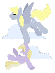 Size: 900x1200 | Tagged: safe, artist:sinclair2013, derpy hooves, dinky hooves, pegasus, pony, unicorn, g4, cloud, duo, female, filly, foal, mare, simple background, transparent background