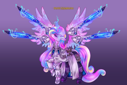 Size: 4500x3000 | Tagged: safe, artist:lianhuastardrops, part of a set, princess cadance, alicorn, pony, g4, clothes, commission, cosplay, costume, crossover, fantasy class, female, final fantasy, final fantasy xiv, gradient background, magic, mare, nouliths, sage, solo, telekinesis