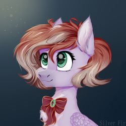 Size: 1000x1000 | Tagged: safe, artist:silverfir, oc, pegasus, pony, bow, solo