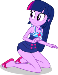 Size: 2344x3025 | Tagged: safe, artist:dustinwatsongkx, twilight sparkle, human, equestria girls, g4, bare shoulders, clothes, high res, one-piece swimsuit, sci-twi swimsuit, simple background, sleeveless, solo, swap, swimming pool, swimsuit, swimsuit swap, transparent background, twilight sparkle (alicorn)