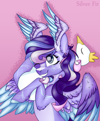 Size: 5000x6000 | Tagged: safe, artist:silverfir, oc, bird, goose, pegasus, pony, pattern, smiling, solo, toy