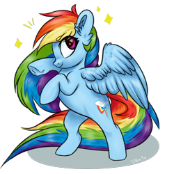 Size: 1000x1000 | Tagged: safe, artist:silverfir, rainbow dash, pegasus, pony, g4, chibi, female, heart, heart eyes, mare, simple background, solo, transparent background, wingding eyes