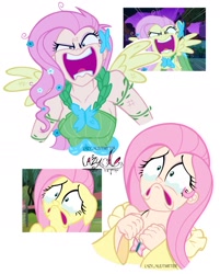 Size: 1232x1529 | Tagged: safe, artist:l4zy_4le, fluttershy, human, pegasus, pony, filli vanilli, g4, the best night ever, clothes, crying, dress, faic, female, floppy ears, gala dress, humanized, jewelry, light skin, open mouth, scene interpretation, screencap reference, simple background, white background, you're going to love me