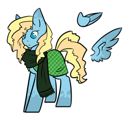 Size: 800x750 | Tagged: safe, artist:sinclair2013, oc, oc only, oc:static, pegasus, pony, clothes, female, mare, scarf, simple background, solo, transparent background