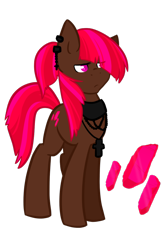 Size: 1280x1920 | Tagged: safe, artist:sinclair2013, oc, oc only, oc:ruby shard, pony, ear piercing, female, jewelry, mare, necklace, piercing, simple background, solo, transparent background