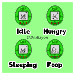 Size: 800x800 | Tagged: safe, artist:dialliyon, oc, oc only, oc:anguis flake, lamia, original species, animated, female, gif, green background, happy, hungry, loop, perfect loop, pixel art, simple background, sleeping, tamagotchi, text, video game