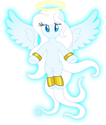 Size: 2075x2447 | Tagged: safe, artist:badumsquish, derpibooru exclusive, oc, oc only, oc:zophiel, angel, angel pony, original species, g4, bangles, bipedal, blushing, bracelet, female, floating wings, glowing, gold, halo, heart, high res, holiday, jewelry, long eyelashes, long mane, mare, open arms, show accurate, simple background, smiling, solo, spread wings, transparent background, wings