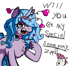 Size: 4560x4168 | Tagged: safe, artist:djsleepyhooves, izzy moonbow, zipp storm, pegasus, pony, unicorn, g5, my little pony: tell your tale, secret ad-mare-er, spoiler:g5, spoiler:my little pony: tell your tale, spoiler:tyts01e44, chest fluff, duo, female, lesbian, ship:zippzzy, shipping, simple background, white background