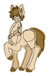 Size: 800x1200 | Tagged: safe, artist:sinclair2013, oc, oc only, oc:sinclair, pony, ponytaur, taur, nudity, sheath, simple background, sketch, solo, transparent background