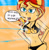 Size: 1024x1055 | Tagged: safe, artist:p250rhb2, sunset shimmer, human, equestria girls, g4, beach, belly button, bikini, breasts, cleavage, clothes, female, solo, speech bubble, swimsuit