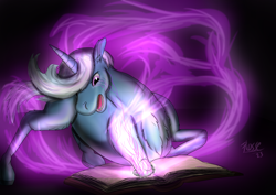 Size: 1500x1060 | Tagged: safe, artist:flosse1234, trixie, pony, unicorn, g4, dark magic, female, magic, solo