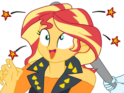 Size: 1900x1425 | Tagged: safe, artist:gmaplay, sonata dusk, sunset shimmer, human, equestria girls, g4, bonk, implied sonata dusk, simple background, solo, transparent background