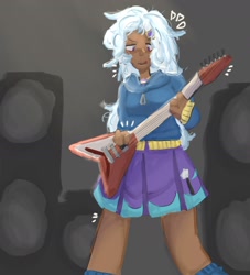 Size: 1790x1971 | Tagged: safe, artist:stanleyiffer, trixie, human, equestria girls, g4, clothes, electric guitar, guitar, musical instrument, solo, standing