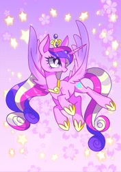Size: 1075x1518 | Tagged: safe, artist:stacy_165cut, princess cadance, alicorn, pony, g4, female, flying, mare, solo, spread wings, wings