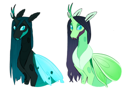 Size: 1280x916 | Tagged: safe, artist:s0ftserve, queen chrysalis, changedling, changeling, g4, purified chrysalis, simple background, solo, transparent background