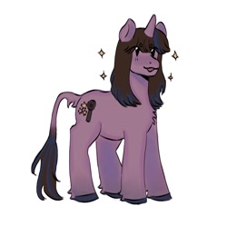 Size: 1280x1280 | Tagged: safe, artist:cardigansandcats, pony, unicorn, chest fluff, leonine tail, simple background, smiling, solo, standing, tail, white background