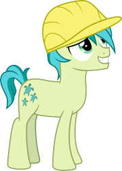Size: 3000x4192 | Tagged: safe, artist:cloudy glow, sandbar, earth pony, pony, g4, non-compete clause, .ai available, clothes, cute, hard hat, hat, male, safety hat, sandabetes, simple background, solo, stallion, teenager, transparent background, vector