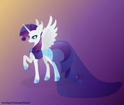 Size: 2600x2200 | Tagged: safe, artist:margaritaenot, rarity, alicorn, pony, g4, alicornified, gradient background, high res, race swap, raricorn, solo, vector