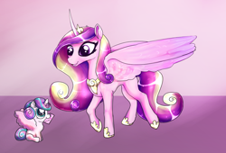 Size: 1024x696 | Tagged: safe, artist:opal2023, princess cadance, princess flurry heart, alicorn, pony, g4, cute, duo, foal, holiday, love, valentine, valentine's day