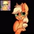 Size: 1000x1000 | Tagged: safe, artist:pinkdoesstuff, screencap, applejack, earth pony, pony, g4, black background, blushing, cute, jackabetes, photo, raised hoof, redraw, simple background, smiling, solo