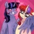 Size: 2048x2048 | Tagged: safe, artist:dmitrymemovznok, moondancer, twilight sparkle, alicorn, pony, unicorn, g4, bags under eyes, blushing, chest fluff, duo, female, glasses, heart, high res, hug, lesbian, ship:twidancer, shipping, sitting, smiling, twilight sparkle (alicorn), winghug, wings