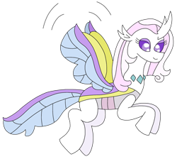 Size: 2447x2194 | Tagged: safe, artist:supahdonarudo, fleur-de-lis, changedling, changeling, series:fleurbuary, g4, changedlingified, changelingified, flying, high res, simple background, species swap, transparent background