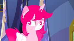 Size: 1280x720 | Tagged: safe, artist:fuckomcfuck, edit, edited screencap, screencap, oc, oc only, oc:lovecore, alicorn, pony, heart, heart eyes, solo, twilight's castle, wingding eyes