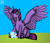 Size: 3500x3000 | Tagged: safe, artist:haribunawa, ocellus, twilight sparkle, alicorn, changedling, changeling, pony, g4, high res, simple background, sitting, squatpony, twilight sparkle (alicorn)