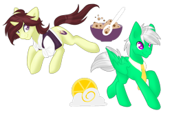 Size: 1280x853 | Tagged: safe, artist:sinclair2013, oc, oc only, oc:buttercream, oc:citrus sun, pegasus, pony, unicorn, duo, male, necktie, simple background, stallion, transparent background