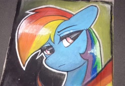 Size: 3392x2314 | Tagged: safe, rainbow dash, pegasus, pony, g4, bust, high res, solo, traditional art