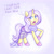 Size: 1000x1000 | Tagged: safe, artist:felicitea, lily lace, pony, unicorn, g4, clothes, dress, februpony, female, mare, simple background, solo, text