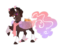 Size: 2500x2000 | Tagged: safe, artist:shady-bush, oc, oc only, oc:felix, original species, scented pony, book, closed species, clothes, high res, male, scarf, simple background, solo, stallion, sunglasses, transparent background
