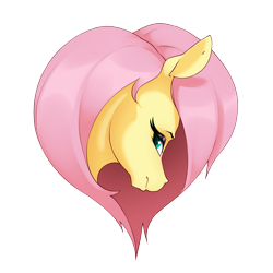Size: 2575x2575 | Tagged: safe, artist:aquaticvibes, fluttershy, pegasus, pony, g4, bust, female, heart, high res, mare, simple background, solo, transparent background