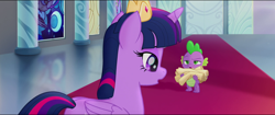 Size: 1920x808 | Tagged: safe, screencap, spike, twilight sparkle, alicorn, dragon, pony, g4, my little pony: the movie, butt, female, male, mare, plot, twilight sparkle (alicorn)