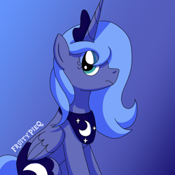 Size: 1000x1000 | Tagged: safe, artist:fruiitypieq, artist:shycookieq, princess luna, alicorn, pony, g4, female, gradient background, s1 luna, solo