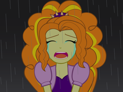 Size: 1136x848 | Tagged: safe, artist:hakdurbin, adagio dazzle, human, equestria girls, g4, crying, female, rain, solo