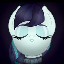 Size: 1900x1900 | Tagged: safe, artist:starless, derpibooru exclusive, coloratura, earth pony, pony, g4, eyes closed, female, imminent kissing, kissing, kissy face, mare, offscreen character, pov, redraw, remake, solo