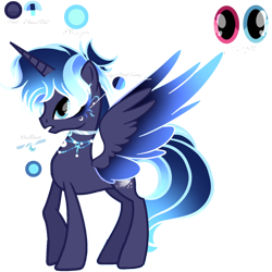Size: 1280x1280 | Tagged: safe, artist:harmonyvitality-yt, oc, oc only, alicorn, pony, alicorn oc, base used, choker, heterochromia, horn, male, offspring, parent:king sombra, parent:princess luna, parents:lumbra, simple background, solo, stallion, transparent background, wings