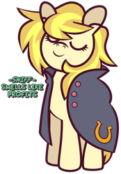 Size: 3294x4734 | Tagged: safe, artist:threetwotwo32232, oc, oc only, earth pony, pony, cloak, clothes, eyes closed, female, mare, simple background, smiling, solo, transparent background