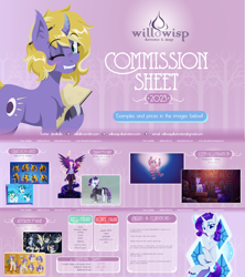 Size: 3840x4320 | Tagged: safe, artist:willoillo, rarity, twilight sparkle, oc, g4, advertisement, commission, commission info