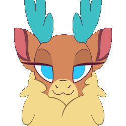 Size: 720x720 | Tagged: safe, artist:kysvil_xoxo, velvet (tfh), deer, reindeer, them's fightin' herds, animated, community related, cute, female, headbob, lidded eyes, looking at you, neck fluff, simple background, smiling, solo, transparent background, velvebetes