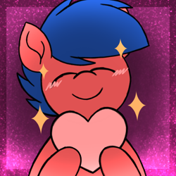 Size: 1200x1200 | Tagged: safe, artist:thebadbadger, oc, oc only, oc:phire demon, pony, heart, sparkles