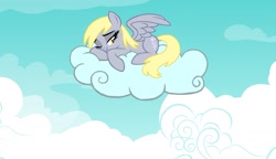 Size: 1669x963 | Tagged: safe, artist:tmntmlp4ever2000, derpy hooves, pony, base used, cloud, solo