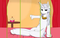 Size: 2800x1800 | Tagged: artist needed, source needed, safe, oc, oc:κασσάνδρα, alicorn, pony, potion, solo