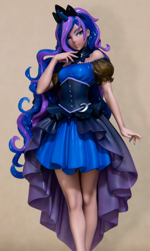 3049222 Safe Kotobukiya Princess Luna Human G4 Clothes Dark Skin Dress Female