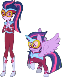 Size: 470x582 | Tagged: safe, edit, edited screencap, editor:pascalmulokozi2, screencap, sci-twi, twilight sparkle, alicorn, human, pony, equestria girls, equestria girls specials, g4, my little pony equestria girls: movie magic, power ponies (episode), background removed, female, mare, masked matter-horn costume, not a vector, power ponies, self paradox, self ponidox, simple background, transparent background, twilight sparkle (alicorn)