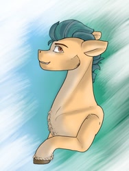 Size: 384x512 | Tagged: safe, artist:binibean, hitch trailblazer, earth pony, pony, g5, male, smiling, solo, stallion