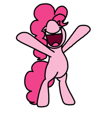 Size: 1275x1414 | Tagged: safe, artist:professorventurer, edit, pinkie pie, earth pony, pony, g4, belly, cheering, excited, female, mare, nose in the air, open mouth, simple background, solo, transparent background