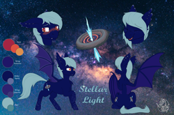 Size: 7580x5000 | Tagged: safe, artist:ladytechna, oc, oc:stellar light, bat pony, reference sheet